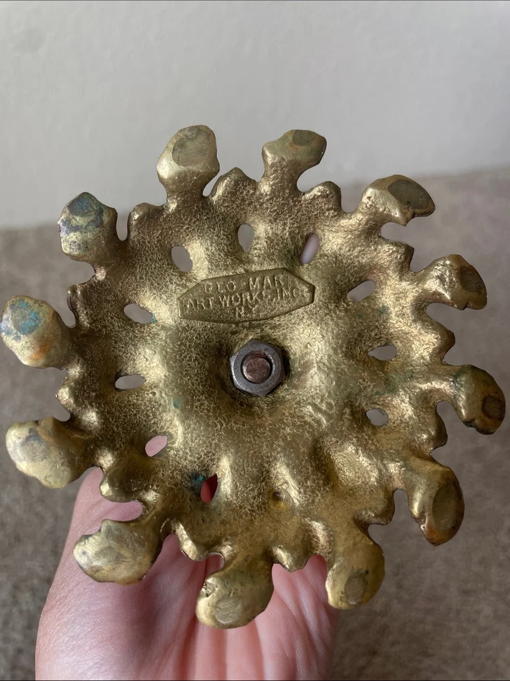 Vintage Brass Jewelry Stand with Swivel Arms Gold 13” 1970s Glo-Mar Art Work Inc